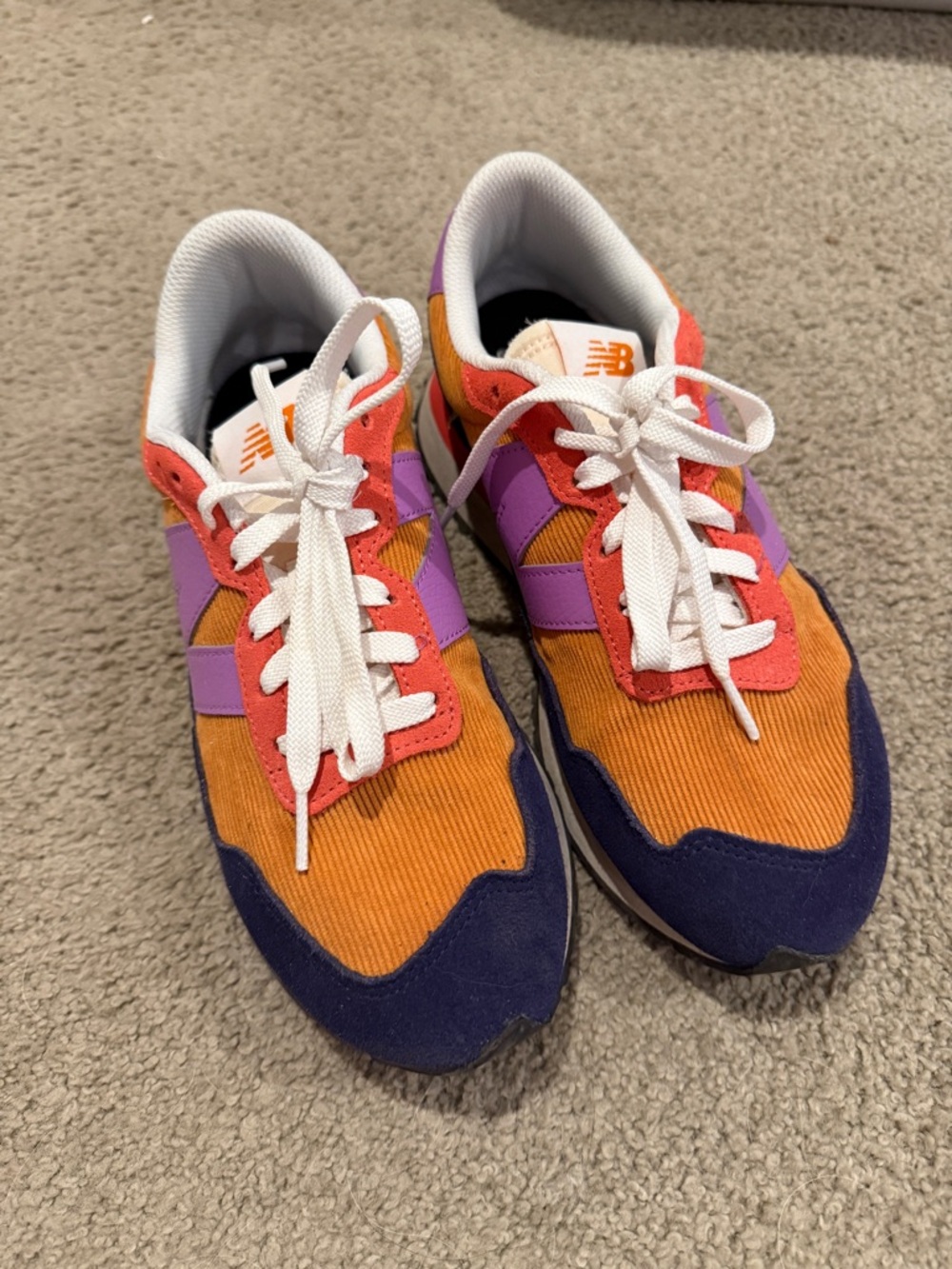 New Balance Multicolor Suede & Mesh Runner — Orange, Purple, Navy